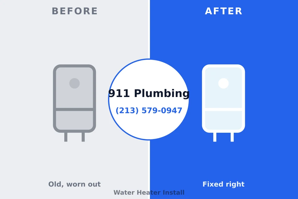 Before and after: plumbing repair New Cassel, NY